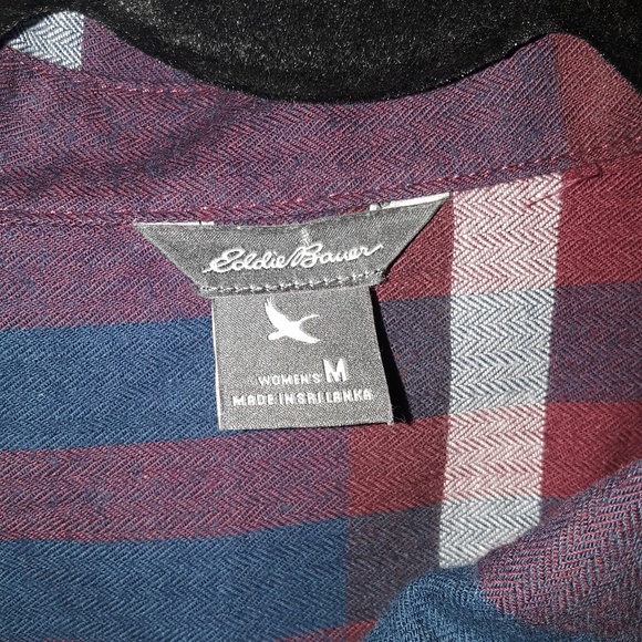 Eddie Bauer red & blue long-sleeve flannel sz M - Picture 3 of 5